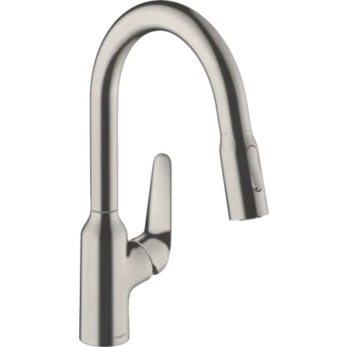 Купить купить смеситель для кухни, с вытяжным душем, focus m42 hansgrohe, 71801800 цвет: нержавеющая сталь