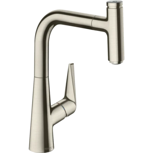 Купить купить смеситель для кухни, с вытяжным изливом, talis select m51 hansgrohe, 72822800 цвет: нержавеющая сталь