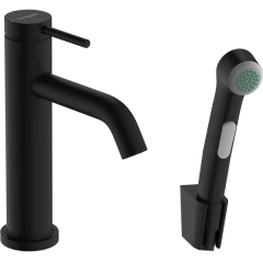Смеситель для раковины с гигиеническим душем и душевым шлангом, Talis Select S Hansgrohe, 73211670 цвет: черный