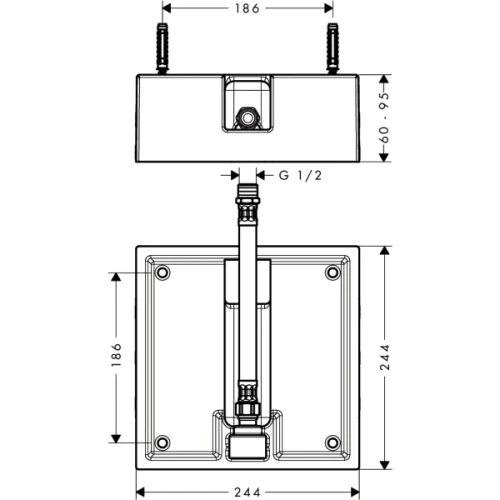 Купить купить верхний душ 260x260, raindance hansgrohe арт. 26471180