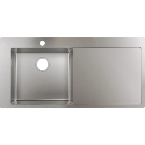 Купить купить раковина для кухни, врезная с правым крылом, s71 hansgrohe, 43331800 цвет: нержавеющая сталь