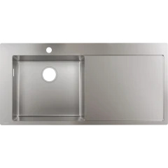 Раковина для кухни, врезная с правым крылом, S71 Hansgrohe, 43331800 цвет: нержавеющая сталь
