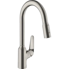 Смеситель для кухни, с вытяжным душем, Focus M42 Hansgrohe, 71820800 цвет: нержавеющая сталь