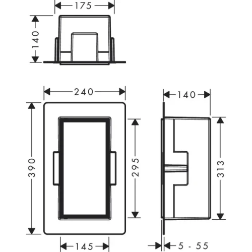 Купить купить настенный короб с дверью для облицовки плиткой, 30х15х14 см, xtrastoris rock hansgrohe, 56088700 цвет: белый