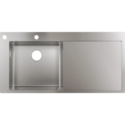 Купить купить раковина для кухни, врезная с правым крылом, s71 hansgrohe, 43332800 цвет: нержавеющая сталь