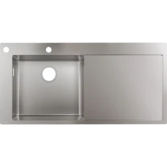 Раковина для кухни, врезная с правым крылом, S71 Hansgrohe, 43332800 цвет: нержавеющая сталь