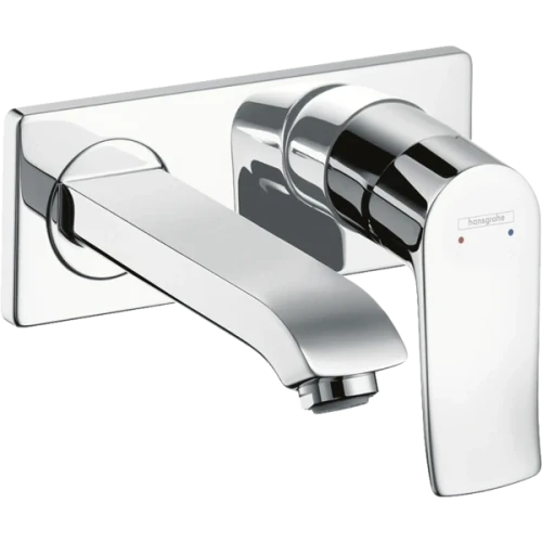 Купить купить смеситель для раковины lowflow скрытого монтажа, настенный, metris hansgrohe, 31251000 цвет: хром