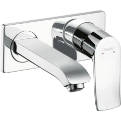 Смеситель для раковины LowFlow скрытого монтажа, настенный, Metris Hansgrohe, 31251000 цвет: хром