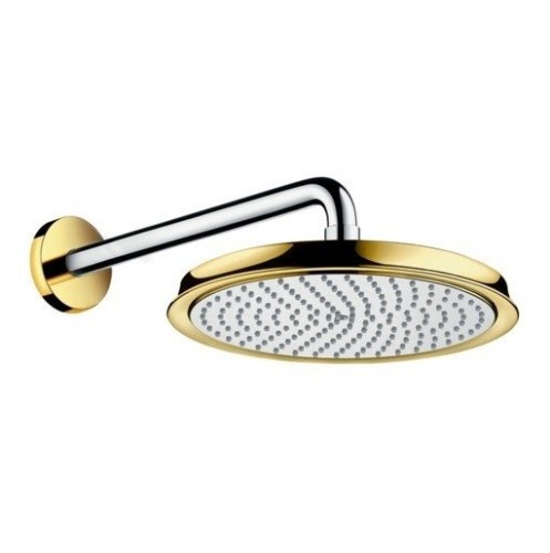 Купить купить верхний душ 270 с настенным кронштейном, raindance classic hansgrohe, 27424090 цвет: золото