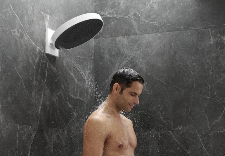 Купить купить верхний душ с настенным креплением скрытого монтажа, rainfinity hansgrohe, 26234990 цвет: золото