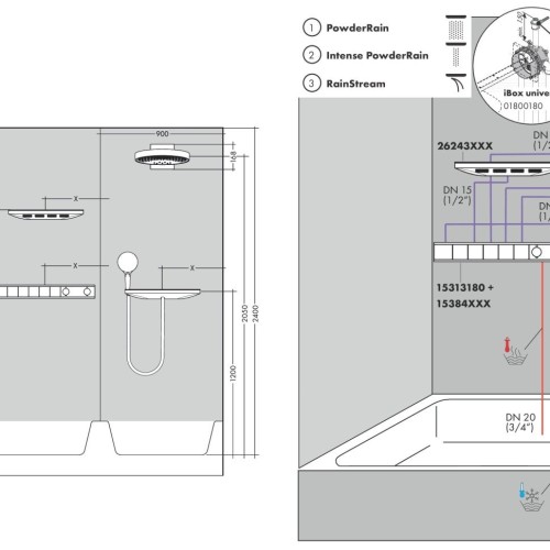 Купить купить верхний душ с настенным креплением скрытого монтажа, rainfinity hansgrohe, 26234990 цвет: золото