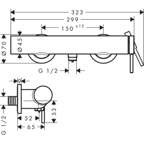 Купить купить смеситель для душа, tecturis s hansgrohe, 73622700 цвет: белый