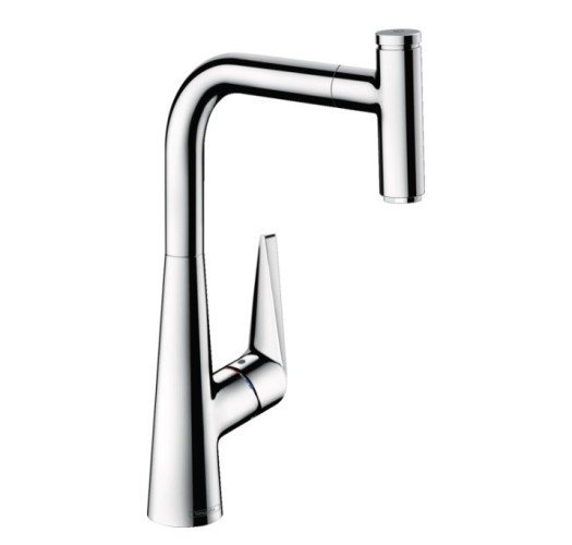 Купить купить смеситель для кухни, с вытяжным изливом, talis select m51 hansgrohe, 72821000 цвет: хром