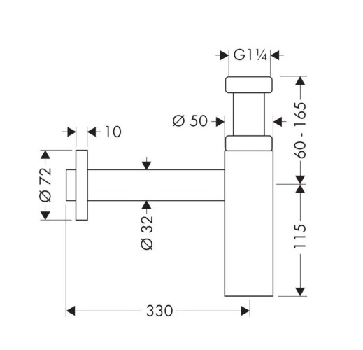 Купить купить сифон для раковины, flowstar s hansgrohe, 52105670 цвет: черный