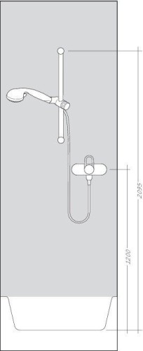 Купить купить душевая штанга 65см со шлангом, unica hansgrohe, 27615000 цвет: хром