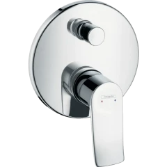 Смеситель для ванны скрытого монтажа, со встроенной защитной комбинацией EN1717, Metris Hansgrohe, 31487000 цвет: хром