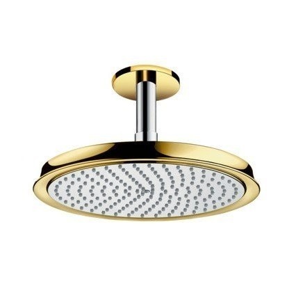 Купить купить верхний душ 270 с потолочным кронштейном, raindance classic hansgrohe, 27405090 цвет: золото