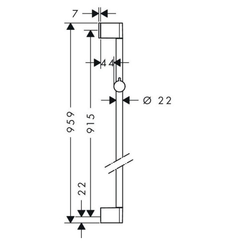 Купить купить душевая штанга 90см, unica hansgrohe, 26506000 цвет: хром