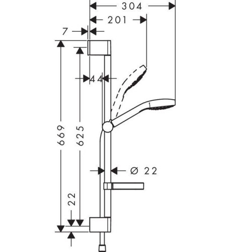 Купить купить душевой гарнитур vario со штангой 65см и мыльницей, croma select s hansgrohe, 26566400 цвет: хром