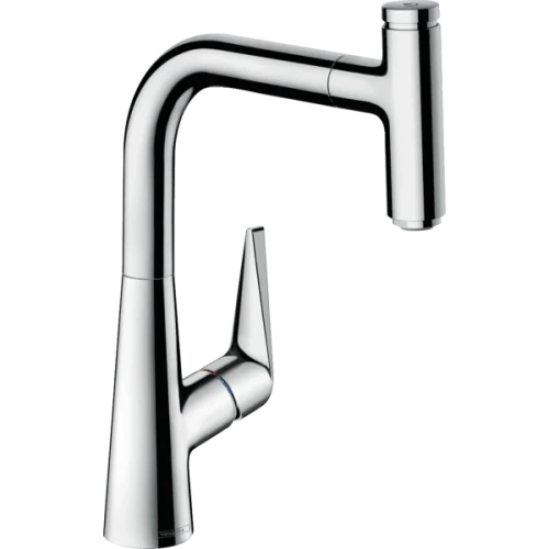 Купить купить смеситель для кухни, с вытяжным изливом, talis select m51 hansgrohe, 73852000 цвет: хром
