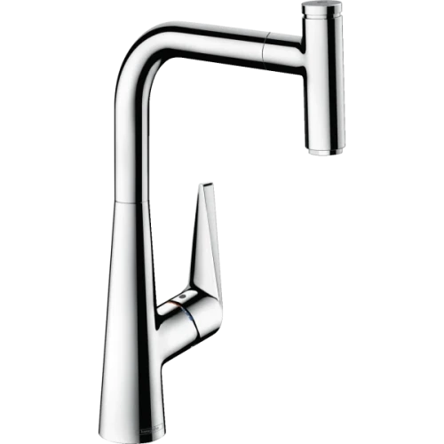 Купить купить смеситель для кухни, с вытяжным изливом, talis select m51 hansgrohe, 73853000 цвет: хром