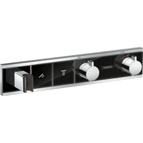 Купить купить термостатический смеситель для душа скрытого монтажа на 2 потребителя, rainselect hansgrohe, 15355600 цвет: черный