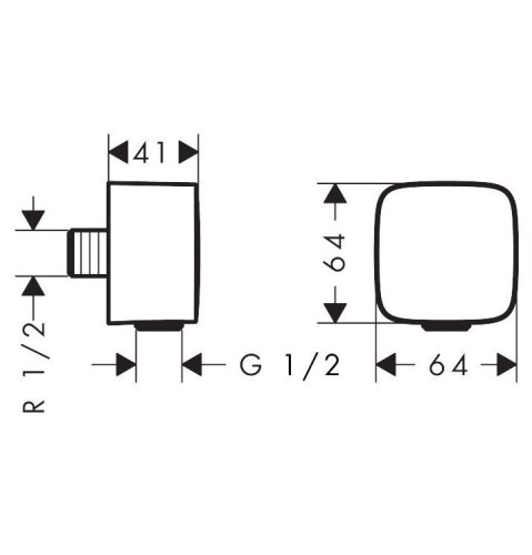Купить купить шланговое подключение с клапаном обратного тока, fixfit hansgrohe, 26457670 цвет: черный