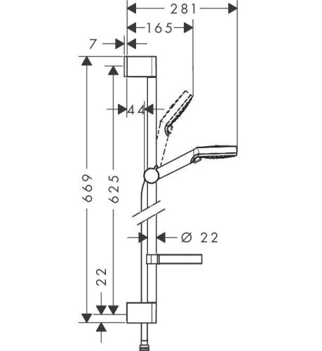 Купить купить душевой гарнитур vario со штангой 65см и мыльницей, crometta hansgrohe, 26553400 цвет: хром