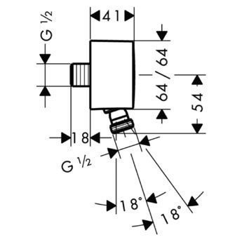 Купить купить шланговое подключение с клапаном обратного тока и шарнирным соединением, fixfit hansgrohe, 27414000 цвет: хром