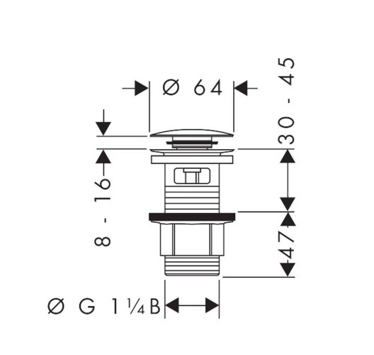 Купить купить сливной набор для раковины и биде push-open, hansgrohe, 50105000 цвет: хром