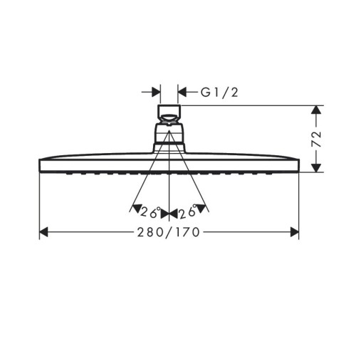 Купить купить верхний душ, croma e hansgrohe, 26258000 цвет: хром