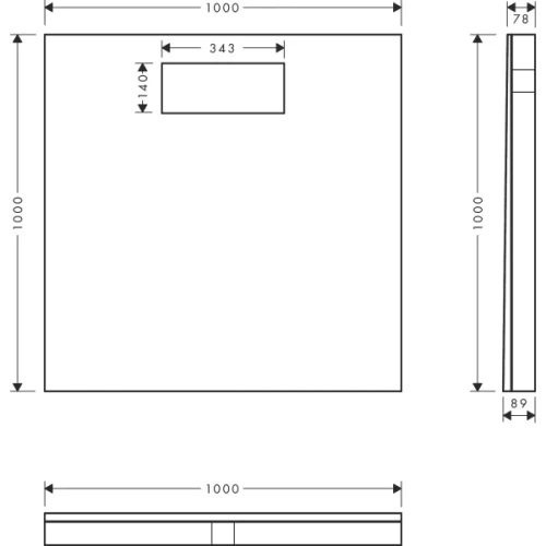 Купить купить душевой элемент board 1000/1000 со скрытой частью для трапа, под облицовку, raindrain hansgrohe арт. 56256000