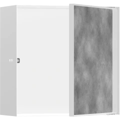 Настенный короб с дверью для облицовки плиткой, 30х30х14 см, XtraStoris Rock Hansgrohe, 56091700 цвет: белый