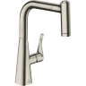 Купить купить смеситель для кухни, с вытяжным душем, metris m71 hansgrohe, 14834800 цвет: нержавеющая сталь