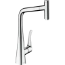 Купить купить смеситель для кухни, с вытяжным изливом, sbox, eco, metris select m71 hansgrohe, 73807000 цвет: хром