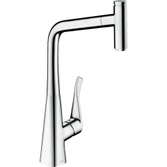 Смеситель для кухни, с вытяжным изливом, sBox, Eco, Metris Select M71 Hansgrohe, 73807000 цвет: хром