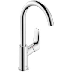 Смеситель для раковины с поворотным изливом без сливного гарнитура с поворотным изливом без сливного гарнитура, Logis Hansgrohe, 71131000 цвет: хром