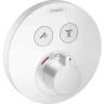Купить купить термостатический смеситель для душа скрытого монтажа на 2 потребителя, showerselect s hansgrohe, 15743700 цвет: белый