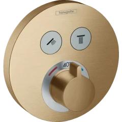 Термостатический смеситель для душа скрытого монтажа на 2 потребителя, ShowerSelect S Hansgrohe, 15743140 цвет: бронза