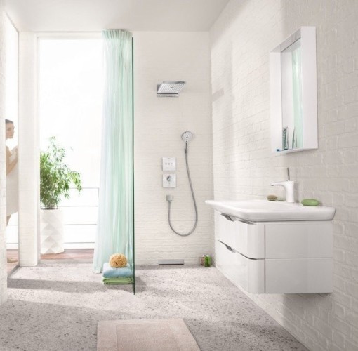 Купить купить верхний душ с настенным креплением скрытого монтажа, rainmaker select hansgrohe, 24011400 цвет: хром