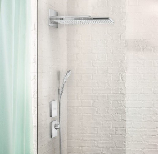 Купить купить верхний душ с настенным креплением скрытого монтажа, rainmaker select hansgrohe, 24011400 цвет: хром