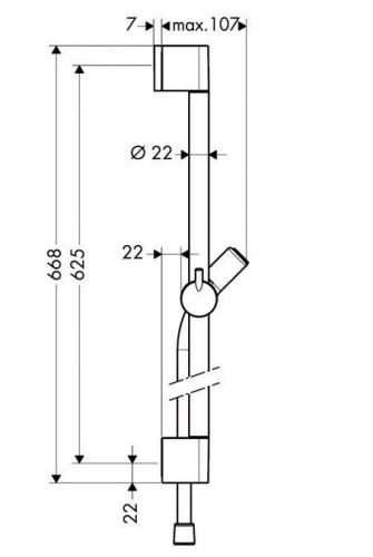 Купить купить душевая штанга c 65см со шлангом, unica hansgrohe, 27611000 цвет: хром