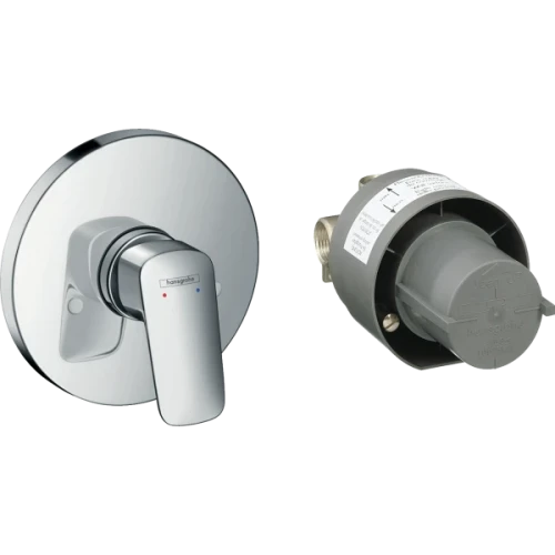 Купить купить смеситель для душа скрытого монтажа в комплекте с монтажной частью, logis hansgrohe, 71666000 цвет: хром