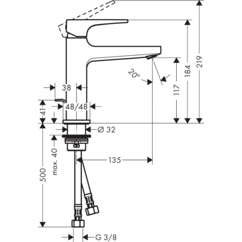 Купить купить смеситель для раковины со сливным гарнитуром, metropol hansgrohe, 32506000 цвет: хром