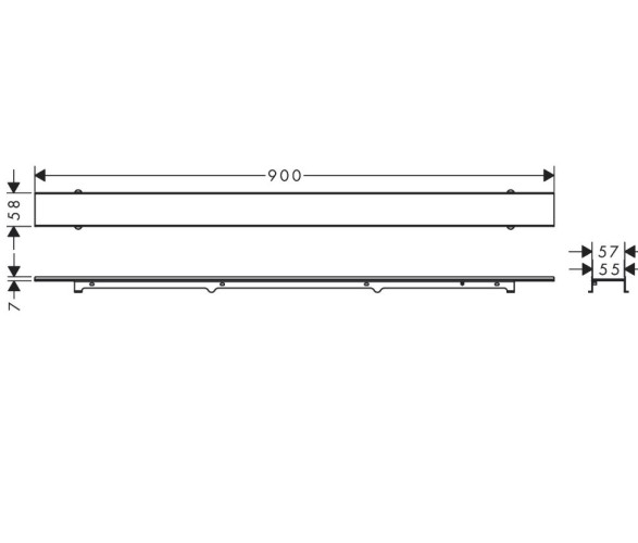 Купить купить внешняя часть трапа для душа rock, 80 см, укорачиваемая, для облицовки, raindrain rock hansgrohe арт. 56031000