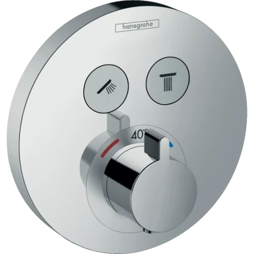 Купить купить термостатический смеситель для душа скрытого монтажа на 2 потребителя, showerselect s hansgrohe, 15743000 цвет: хром
