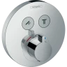 Купить купить термостатический смеситель для душа скрытого монтажа на 2 потребителя, showerselect s hansgrohe, 15743000 цвет: хром