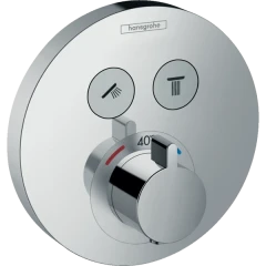 Термостатический смеситель для душа скрытого монтажа на 2 потребителя, ShowerSelect S Hansgrohe, 15743000 цвет: хром