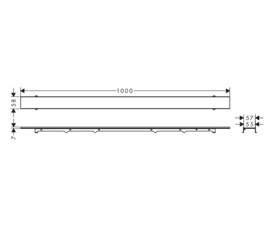 Купить купить внешняя часть трапа для душа rock, 90см, укорачиваемая, для облицовки, raindrain rock hansgrohe арт. 56032000