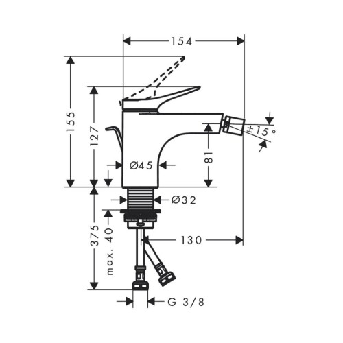 Купить купить смеситель для биде со сливным гарнитуром, vivenis hansgrohe, 75200700 цвет: белый